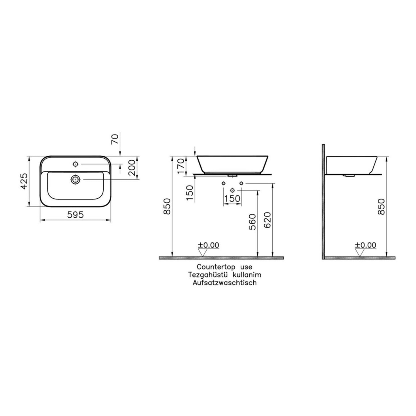 Vitra Geo Basin W/Overflow