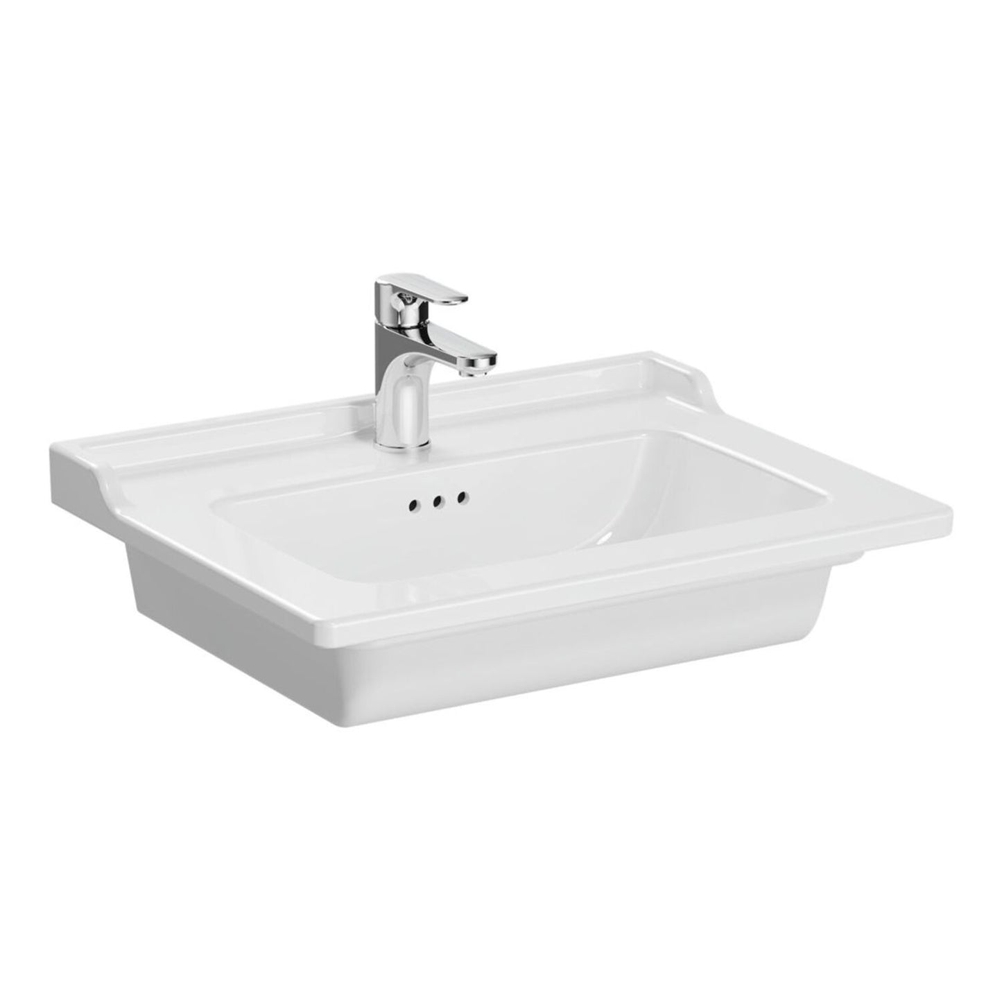 VitrA Integra Classic 1 Tap Hole Vanity Basin Only 610X475mm - White