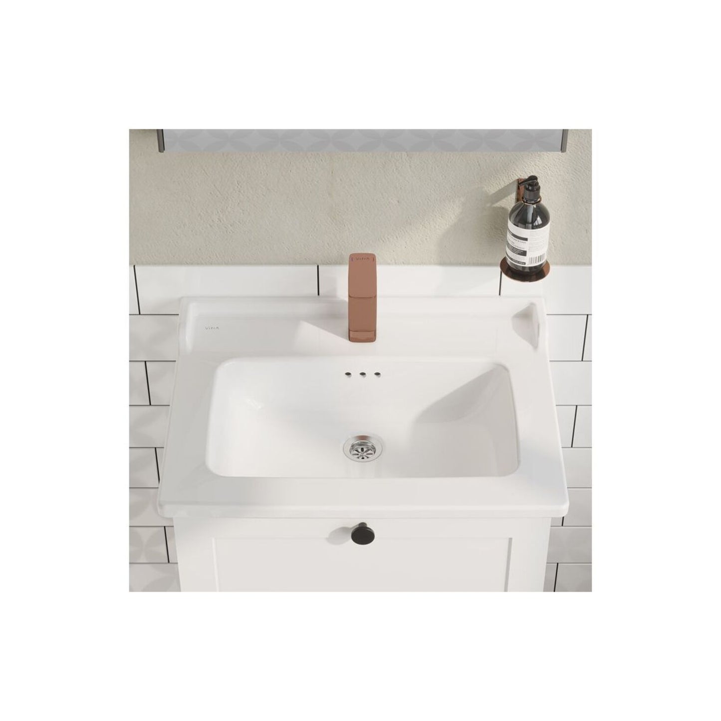 VitrA Integra Classic 1 Tap Hole Vanity Basin Only 610X475mm - White