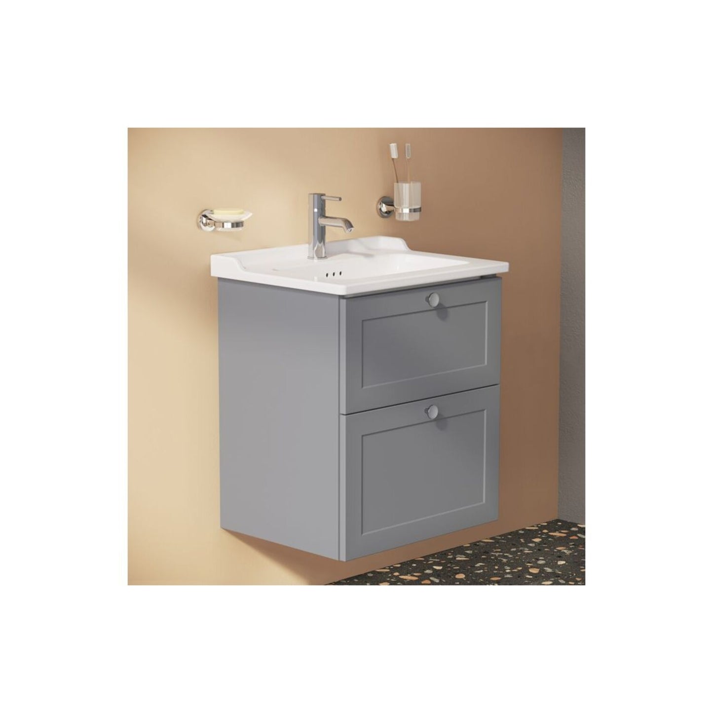 VitrA Integra Classic 1 Tap Hole Vanity Basin Only 610X475mm - White
