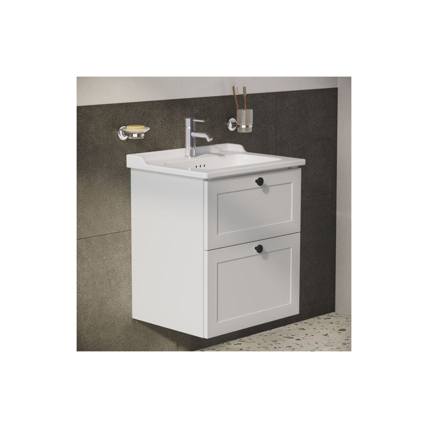 VitrA Integra Classic 1 Tap Hole Vanity Basin Only 610X475mm - White