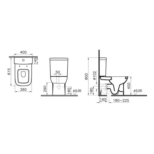 VitrA S20 Fully Shrouded Close Coupled Pan Cistern & Soft Close Seat Pack (Qty x6)