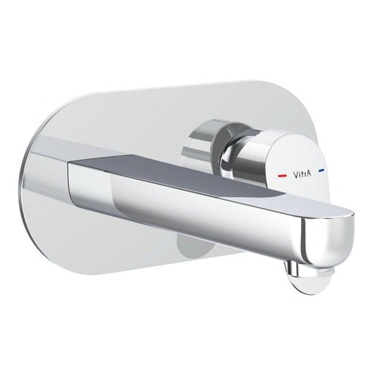 VitrA Flow Round Wall Mounted Basin Mixer - Chrome