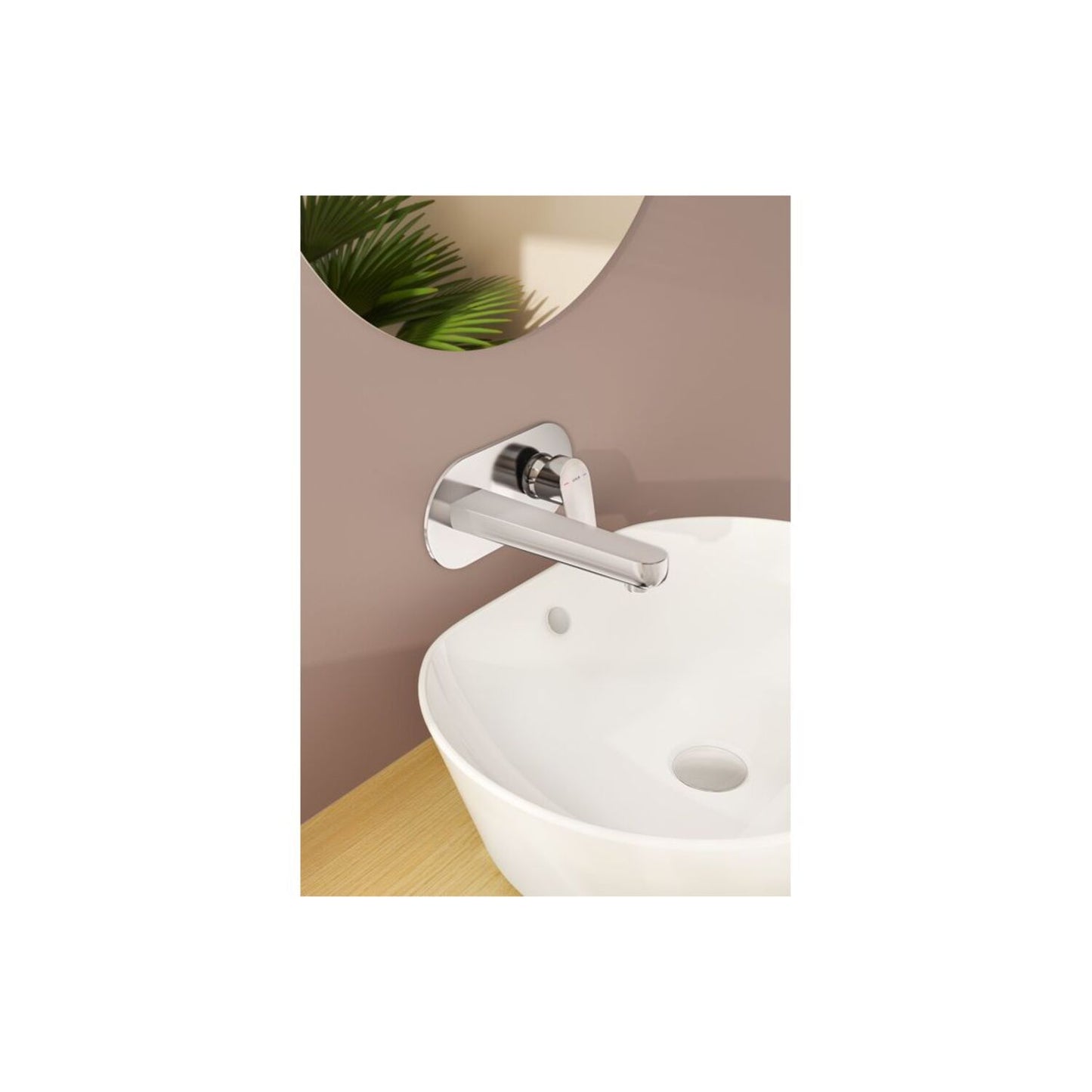 VitrA Flow Round Wall Mounted Basin Mixer - Chrome